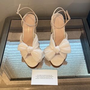 Loeffler Randall Camellia Pearl Pleated Bow Heel Size 7.5